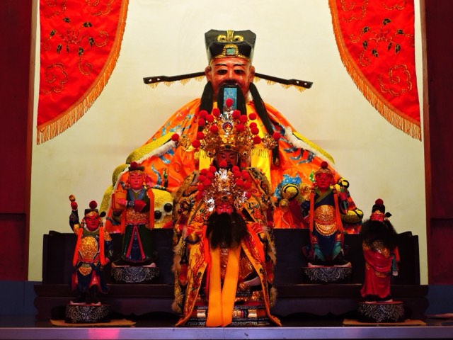City God temple altar with attendant deities
